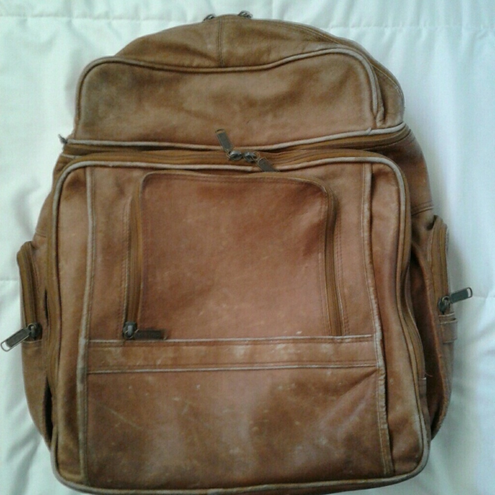 Leather backpack